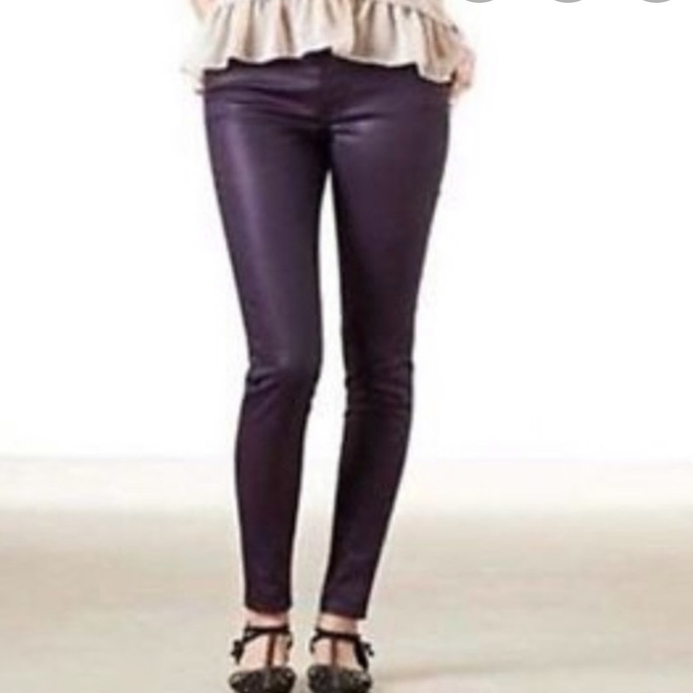 Waxed high waisted pants